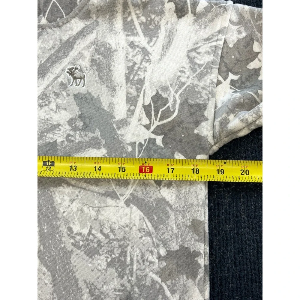 Abercrombie Kids A&F Essentials Grey Leaf Camo Relaxed Fit Hoodie 13/14